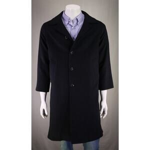 Timothy Everest Black Wool-Cashmere Flannel Overcoat Coat 38S